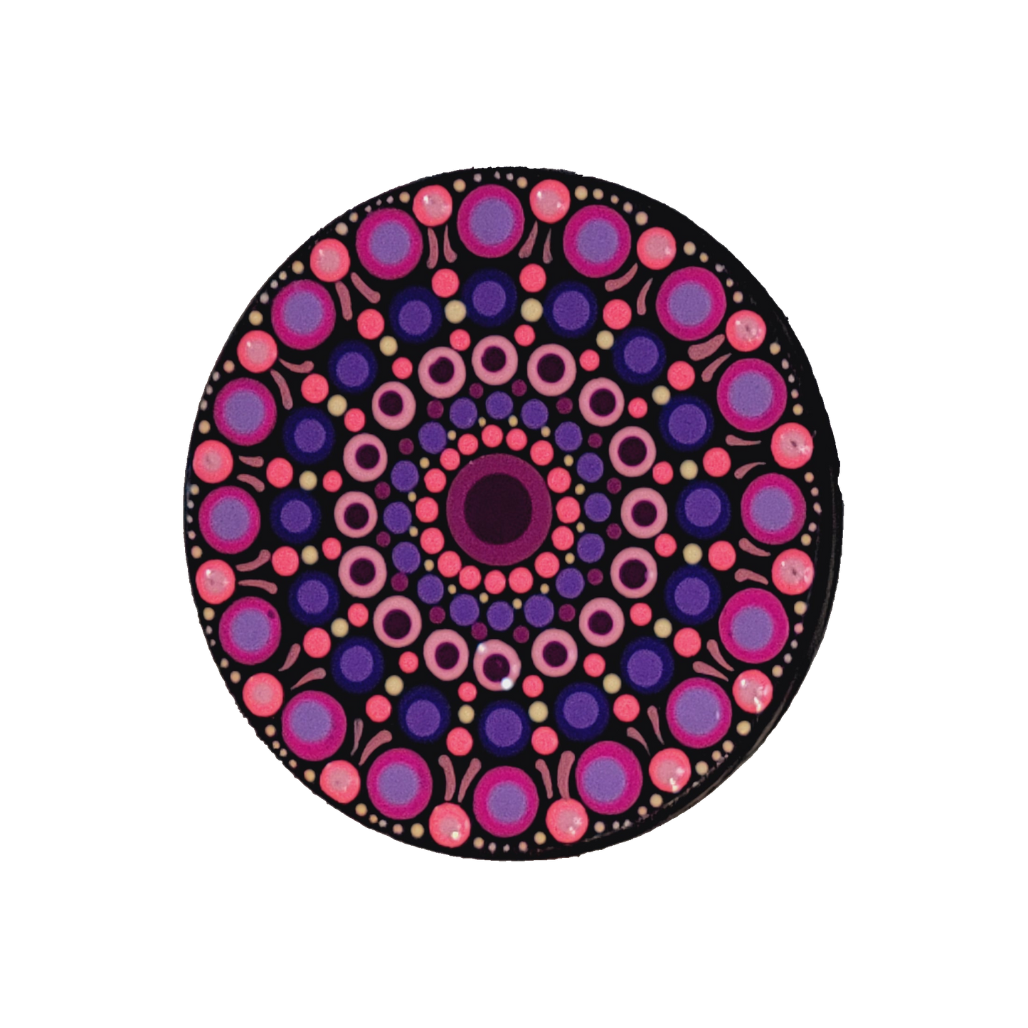 Mandala Coaster by Giza 4" Purple Real Wood